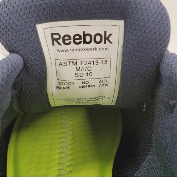 REEBOK NWT Men’s IOB Navy Blue Sneakers Alloy Size: 7.5 US UNISEX - Picture 6 of 8